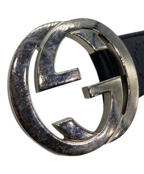 GUCCI（グッチ）GUCCI (グッチ) インターロッキングG バックル付き ベルト ブラックの古着・服飾アイテム