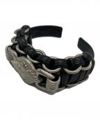 TOGA ARCHIVESトーガアーカイブス）の古着「Leather Braid Bangle」｜ブラック