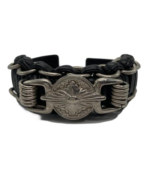 TOGA ARCHIVES（トーガアーカイブス）TOGA ARCHIVES (トーガアーカイブス) Leather Braid Bangle ブラックの古着・服飾アイテム