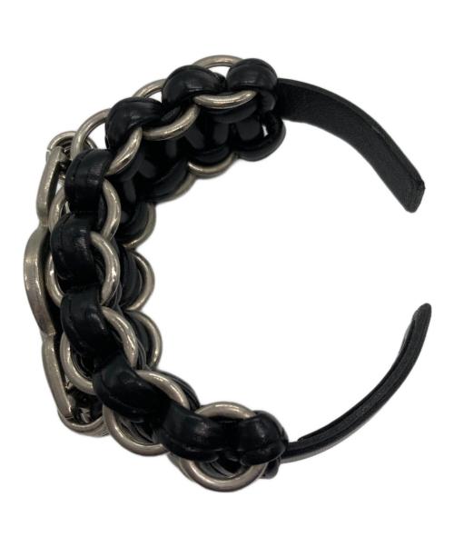 TOGA ARCHIVES（トーガアーカイブス）TOGA ARCHIVES (トーガアーカイブス) Leather Braid Bangle ブラックの古着・服飾アイテム