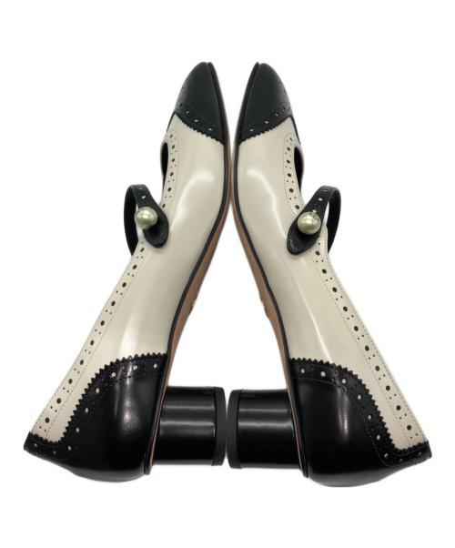 Christian Dior（クリスチャン ディオール）Christian Dior (クリスチャン ディオール) レザーパンプス ベージュ×ブラック サイズ:38 1/2(24.5-25.5)の古着・服飾アイテム