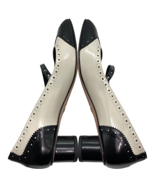 Christian Dior（クリスチャン ディオール）Christian Dior (クリスチャン ディオール) レザーパンプス ベージュ×ブラック サイズ:38 1/2(24.5-25.5)の古着・服飾アイテム