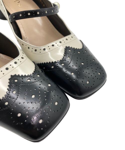 Christian Dior（クリスチャン ディオール）Christian Dior (クリスチャン ディオール) レザーパンプス ベージュ×ブラック サイズ:38 1/2(24.5-25.5)の古着・服飾アイテム
