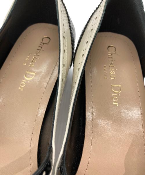 Christian Dior（クリスチャン ディオール）Christian Dior (クリスチャン ディオール) レザーパンプス ベージュ×ブラック サイズ:38 1/2(24.5-25.5)の古着・服飾アイテム