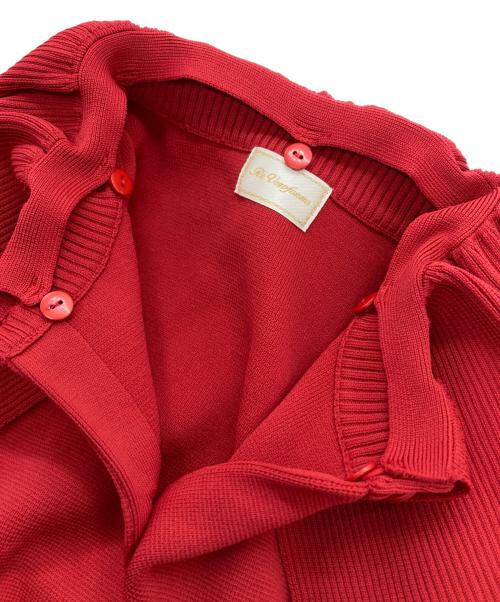 Re.Verofonna（ヴェロフォンナ）Re.Verofonna (ヴェロフォンナ) 襟付きニットジャケット レッド サイズ:38の古着・服飾アイテム