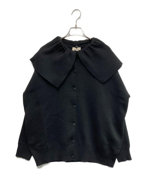 Re.Verofonna（ヴェロフォンナ）Re.Verofonna (ヴェロフォンナ) 襟付きニットジャケット ブラック サイズ:38の古着・服飾アイテム