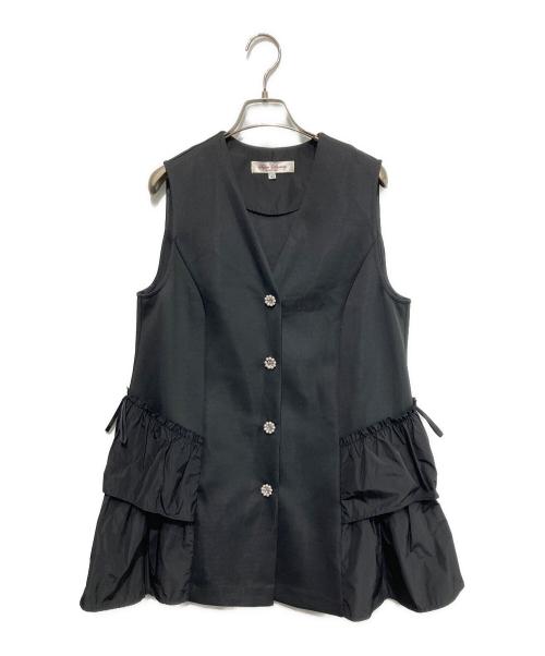 Super Beauty（スーパービューティ）Super Beauty (スーパービューティ) パールボタンベスト ブラック サイズ:42の古着・服飾アイテム