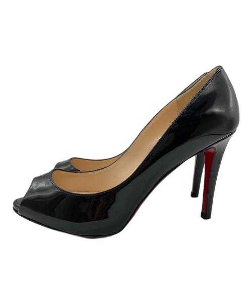 Christian Louboutin（クリスチャン・ルブタン）Christian Louboutin (クリスチャン・ルブタン) オープントゥーハイヒールパンプス ブラック サイズ:36の古着・服飾アイテム