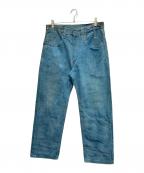 LEVI'S REDリーバイス レッド）の古着「00s ヘンプ混 シンチバック リバースウォッシュ ボタンフライ デニムパンツ」｜インディゴ
