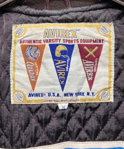 AVIREX（アヴィレックス）AVIREX (アヴィレックス) 刺繍カウレザージャケット ブラウン サイズ:Mの古着・服飾アイテム