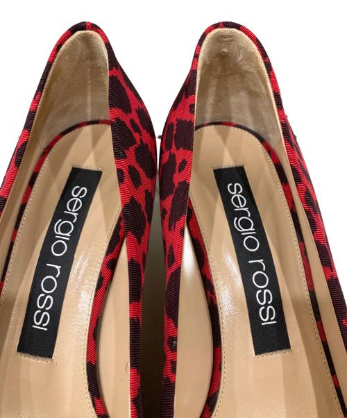 sergio rossi（セルジオロッシ）sergio rossi (セルジオロッシ) sr1 ポインテッドトゥパンプス ブラック×レッド サイズ:38の古着・服飾アイテム