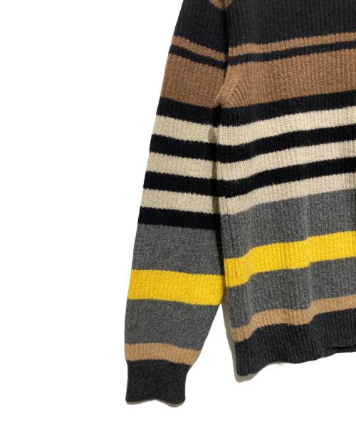 MONCLER（モンクレール）MONCLER (モンクレール) MAGLIONE TRICOT GIROCOLLO  ボーダーニット ブラウン サイズ:Lの古着・服飾アイテム