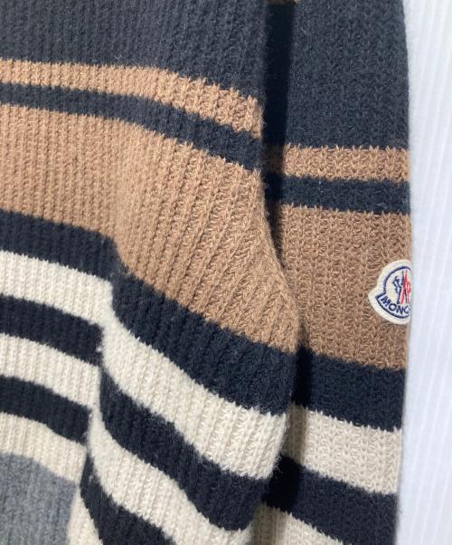 MONCLER（モンクレール）MONCLER (モンクレール) MAGLIONE TRICOT GIROCOLLO  ボーダーニット ブラウン サイズ:Lの古着・服飾アイテム