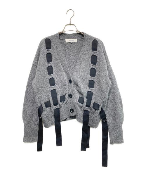LE CIEL BLEU（ルシェルブルー）LE CIEL BLEU (ルシェルブルー) テープディーテイルニットカーディガン グレー サイズ:36の古着・服飾アイテム