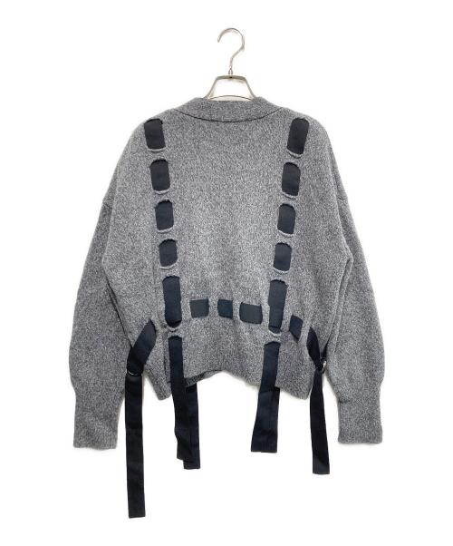 LE CIEL BLEU（ルシェルブルー）LE CIEL BLEU (ルシェルブルー) テープディーテイルニットカーディガン グレー サイズ:36の古着・服飾アイテム