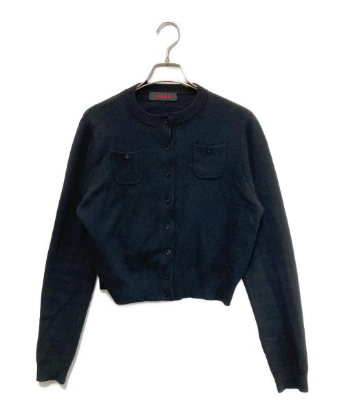 CABAN（キャバン）CABaN (キャバン) コットンカシミヤ クルーネックカーディガン ブラック サイズ:XSの古着・服飾アイテム