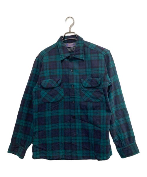 PENDLETON（ペンドルトン）PENDLETON (ペンドルトン) チェックシャツ/50s/vintage ネイビー×グリーン サイズ:Mの古着・服飾アイテム