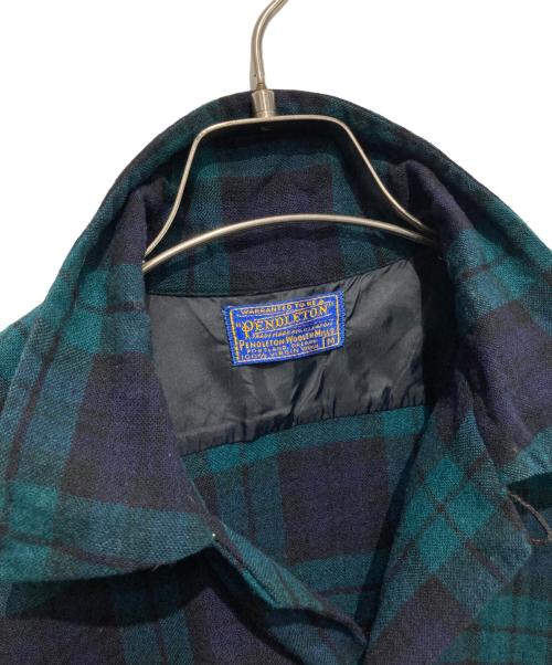 PENDLETON（ペンドルトン）PENDLETON (ペンドルトン) チェックシャツ/50s/vintage ネイビー×グリーン サイズ:Mの古着・服飾アイテム