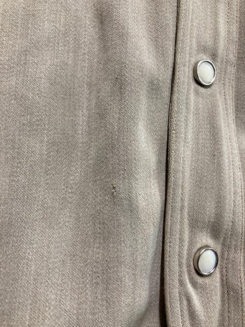 -（-）- (-) レーヨンギャバウエスタンシャツ ベージュ サイズ:-の古着・服飾アイテム