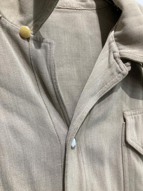 -（-）- (-) レーヨンギャバウエスタンシャツ ベージュ サイズ:-の古着・服飾アイテム