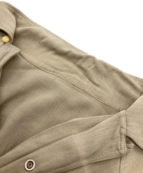 -（-）- (-) レーヨンギャバウエスタンシャツ ベージュ サイズ:-の古着・服飾アイテム