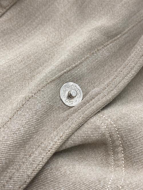 -（-）- (-) レーヨンギャバウエスタンシャツ ベージュ サイズ:-の古着・服飾アイテム