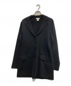 CELINE PARISセリーヌパリ）の古着「ロゴプレート ニットジャケット」｜ブラック