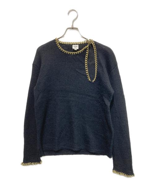 Jean Paul Gaultier FEMME（ジャンポールゴルチエ フェム）Jean Paul GAULTIER FEMME (ジャンポールゴルチエ フェム) チェーンカラーニット ブラック サイズ:40の古着・服飾アイテム