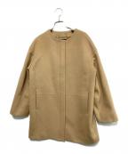 UNTITLEDアンタイトル）の古着「カシミヤ混ノーカラーコート」｜ブラウン