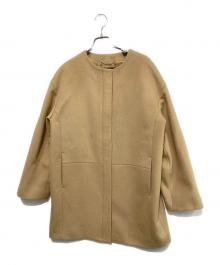 UNTITLED（アンタイトル）の古着「カシミヤ混ノーカラーコート」｜ブラウン