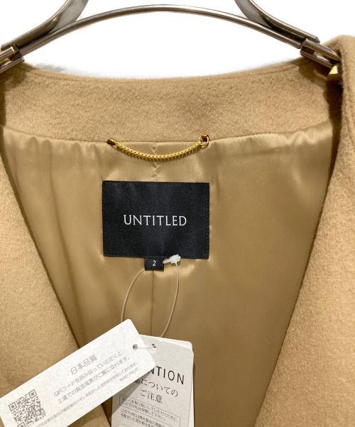 UNTITLED（アンタイトル）UNTITLED (アンタイトル) カシミヤ混ノーカラーコート ブラウン サイズ:M 未使用品の古着・服飾アイテム