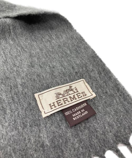 HERMES（エルメス）HERMES (エルメス) カシミヤストール グレーの古着・服飾アイテム