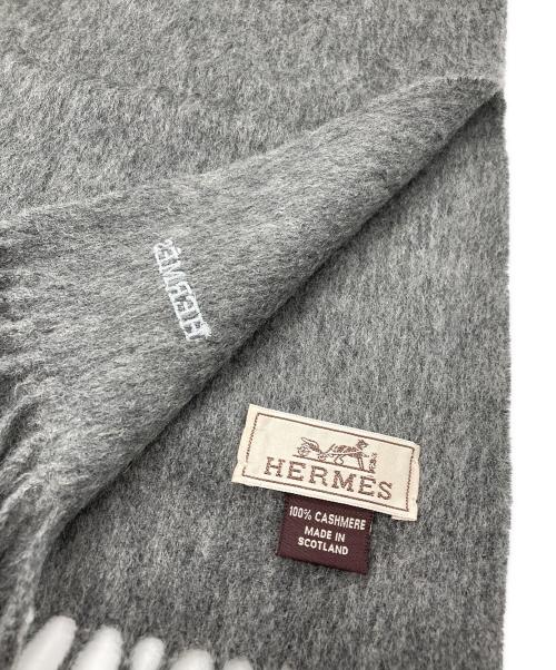 HERMES（エルメス）HERMES (エルメス) カシミヤストール グレーの古着・服飾アイテム