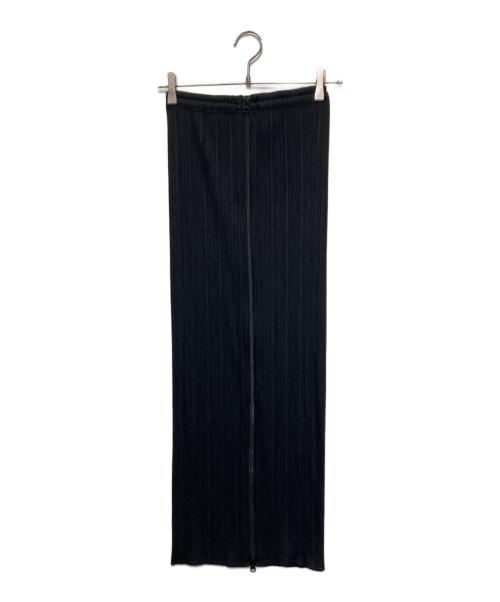 PLEATS PLEASE（プリーツプリーズ）PLEATS PLEASE (プリーツプリーズ) フロントジップ ロングプリーツスカート ブラック サイズ:2の古着・服飾アイテム