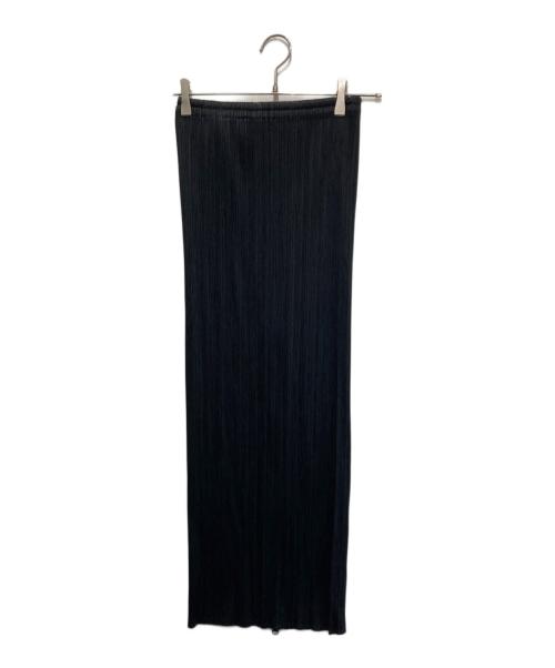 PLEATS PLEASE（プリーツプリーズ）PLEATS PLEASE (プリーツプリーズ) フロントジップ ロングプリーツスカート ブラック サイズ:2の古着・服飾アイテム