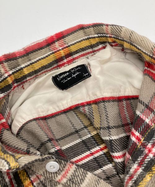 N NUMBER (N)INE（ナンバーナイン）N NUMBER (N)INE (ナンバーナイン) チェックネルシャツ レッド×ベージュ サイズ:2の古着・服飾アイテム