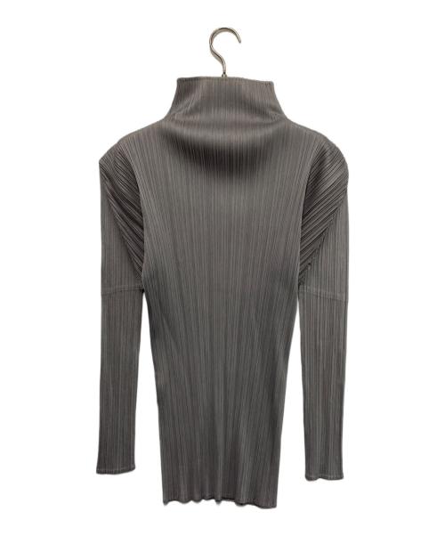 PLEATS PLEASE（プリーツプリーズ）PLEATS PLEASE (プリーツプリーズ) プリーツハイネックカットソー グレー サイズ:3の古着・服飾アイテム