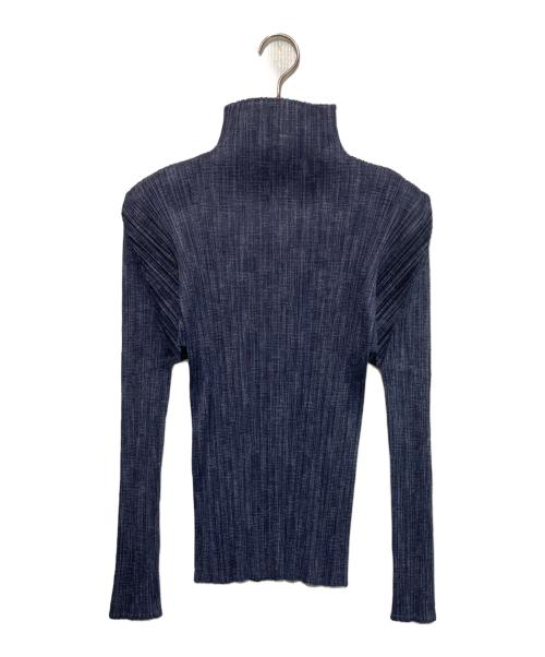 PLEATS PLEASE（プリーツプリーズ）PLEATS PLEASE (プリーツプリーズ) プチールハイネックカットソー ネイビー サイズ:34の古着・服飾アイテム