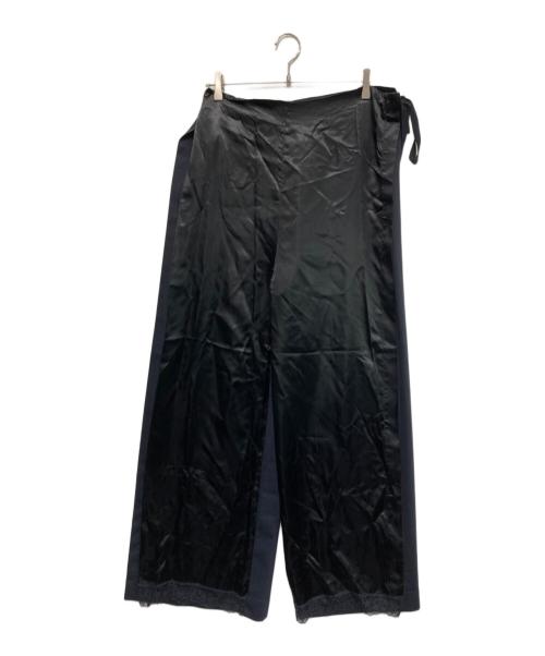 MM6 Maison Margiela（エムエムシックスメゾンマルジェラ）MM6 Maison Margiela (エムエムシックスメゾンマルジェラ) 再構築ラップワイドパンツ ネイビー サイズ:36の古着・服飾アイテム