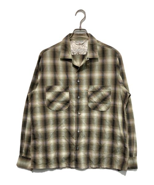 SPORTSMAN（スポーツマン）Sportsman (スポーツマン) オンブレ チェックオープンカラーシャツ カーキ サイズ:Mの古着・服飾アイテム