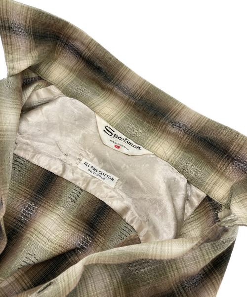 SPORTSMAN（スポーツマン）Sportsman (スポーツマン) オンブレ チェックオープンカラーシャツ カーキ サイズ:Mの古着・服飾アイテム