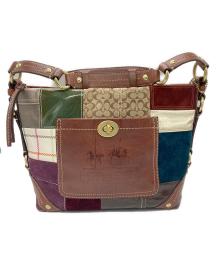 COACH（コーチ）の古着「パッチワーク レガシー カーリー ショルダー バッグ」｜ベージュ