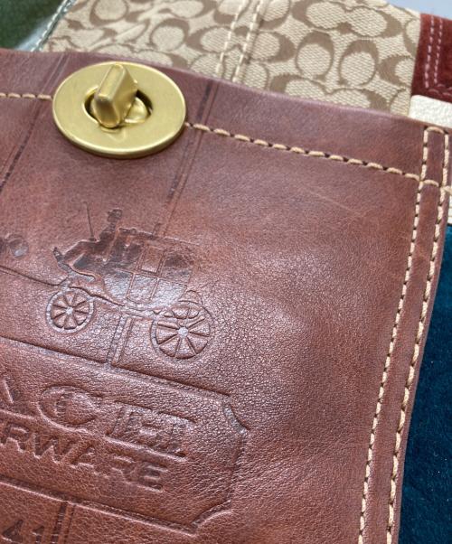 COACH（コーチ）COACH (コーチ) パッチワーク レガシー カーリー ショルダー バッグ ベージュの古着・服飾アイテム