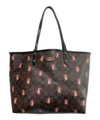COACHコーチ）の古着「パーティ マウス プリント シティー リバーシブル トートバッグ」｜ブラウン