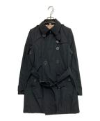 BURBERRY BRITバーバリーブリット）の古着「裏地チェックトレンチコート」｜ブラック