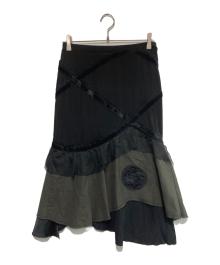 ISSEY MIYAKE（イッセイミヤケ）の古着「切替スカート」｜ブラック