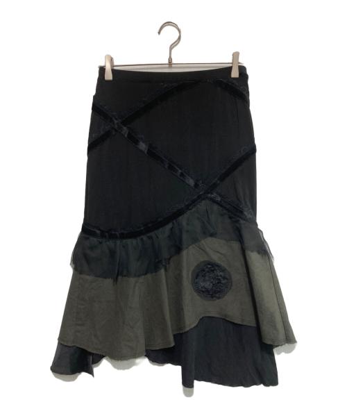 ISSEY MIYAKE（イッセイミヤケ）ISSEY MIYAKE (イッセイミヤケ) 切替スカート ブラック サイズ:2の古着・服飾アイテム