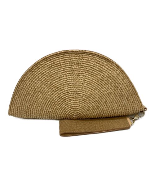 HELEN KAMINSKI（ヘレンカミンスキー）HELEN KAMINSKI (ヘレンカミンスキー) ラフィアハンドバッグ ベージュの古着・服飾アイテム