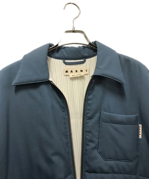 MARNI（マルニ）MARNI (マルニ) ウールソリッドパデットシャツシルエットブルゾン　MARNI　20AW　CUMU0188W0 S45455 ブルー サイズ:44の古着・服飾アイテム