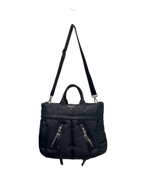 PRADA（プラダ）PRADA (プラダ) テスートボンバー トートバッグ ブラックの古着・服飾アイテム